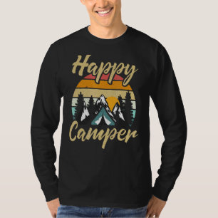 Camiseta Camping Senderismo Presente Camper Feliz