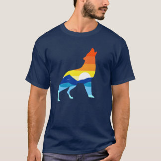 Camiseta Camping Senderismo Retro Montañas Outrs Camp Lobo 