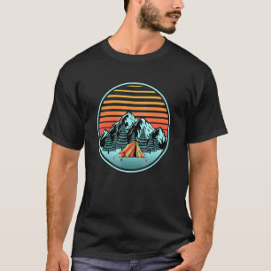Camiseta Camping Senderista Retro Synthwave Campamento de S