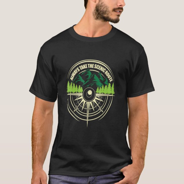 Camiseta Camping Siempre Toma La Aventura De La Ruta Escéni (Anverso)