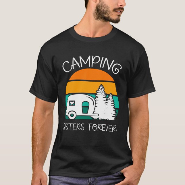 Camiseta Camping Sisters Forever RV Camper With a Heart (Anverso)