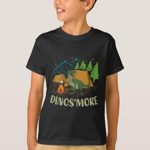 Camiseta Camping S'more Amante de Dinosaurios Divertido Cam