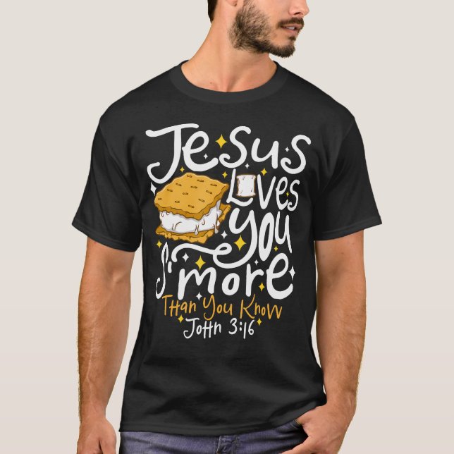 Camiseta Camping Smore Jesus Loves You John Bible Verse Chr (Anverso)