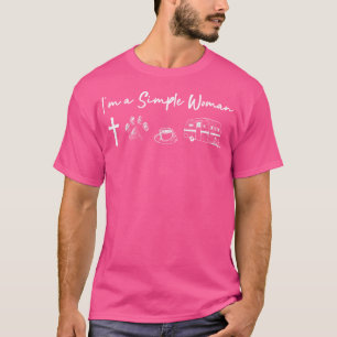 Camiseta Camping Soy Una Mujer Simple Jesús Café Perro