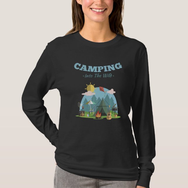 Camiseta Camping Stay Wild Mountain Forest Adventure (Anverso)