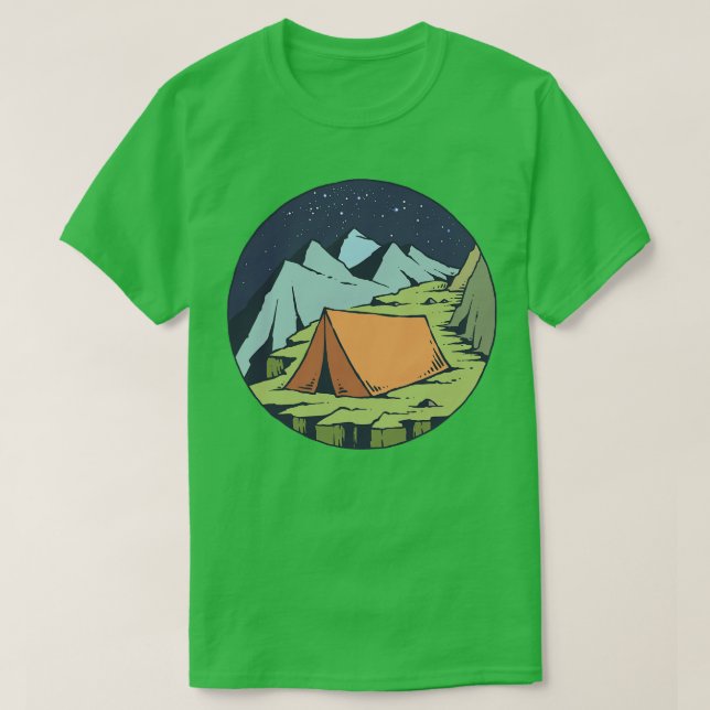 Camiseta Camping Tent Night  (Diseño del anverso)