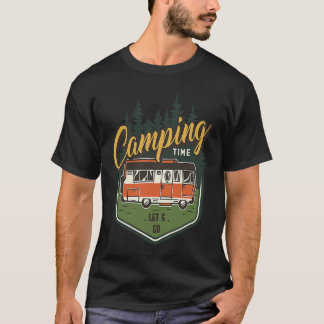 Camiseta Camping Time Let's Go Forest Green Car Summer