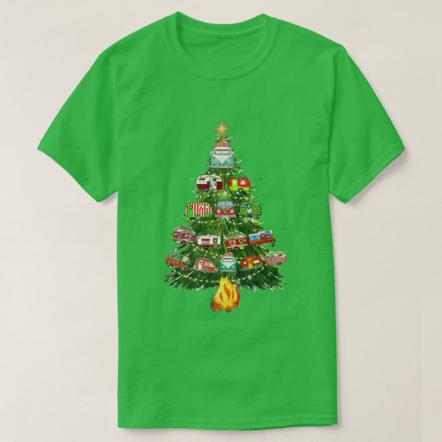 Camiseta Camping Trailer de Navidad Camping Camper RV X (Diseño del anverso)