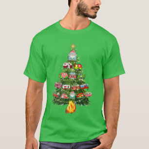 Camiseta Camping Trailer de Navidad Camping Camper RV X