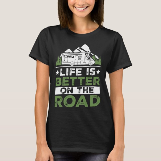 Camiseta Camping Trailer On The Road Camper (Anverso)