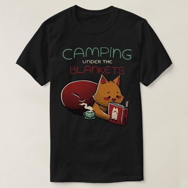 Camiseta Camping Under the Blanket Book y el té de Tobe Fon (Diseño del anverso)