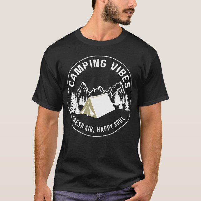 Camiseta camping vibes fresh air happy soul friend (Anverso)