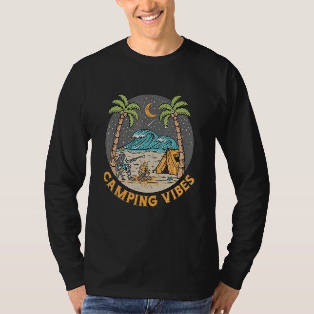 Camiseta Camping Vibes  Happy Camper  Outdoors  Adventure (Anverso)