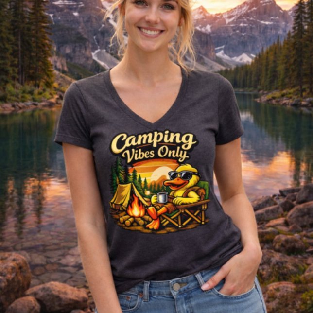 Camiseta Camping Vibes Only Feels Right V-Neck Tee USA (Subido por el creador)