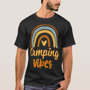 Camiseta Camping Vibes Retro Camper Vintage Rainbow Camper