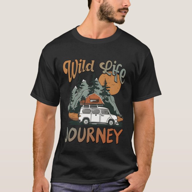 Camiseta Camping Wild Life Journey retro (Anverso)