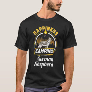 Camiseta Camping With My German Shepherds Happiness Dog Own