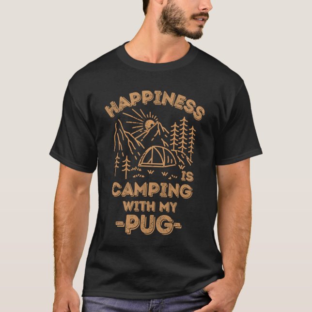 Camiseta Camping with pug gift (Anverso)