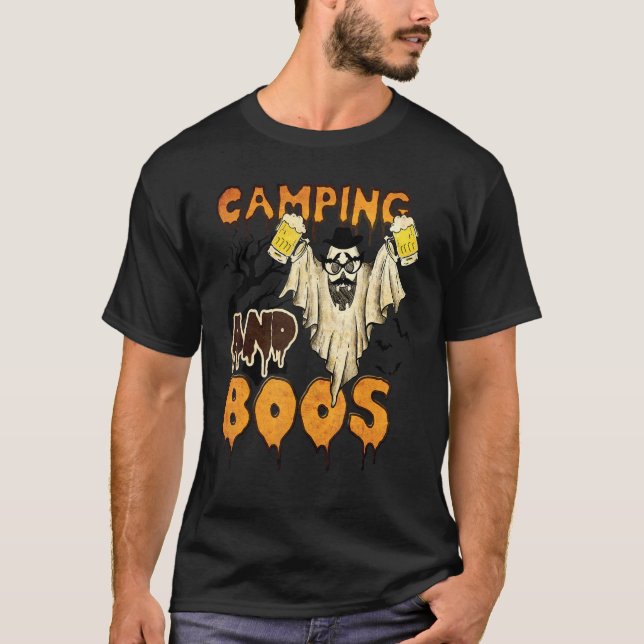 Camiseta Camping Y Boos Camping Beer De Cerveza Halloween C (Anverso)