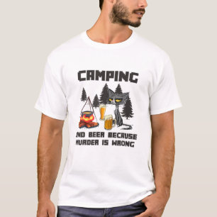 Camiseta Camping Y Cerveza Porque Mder Es Un Gato Divertido