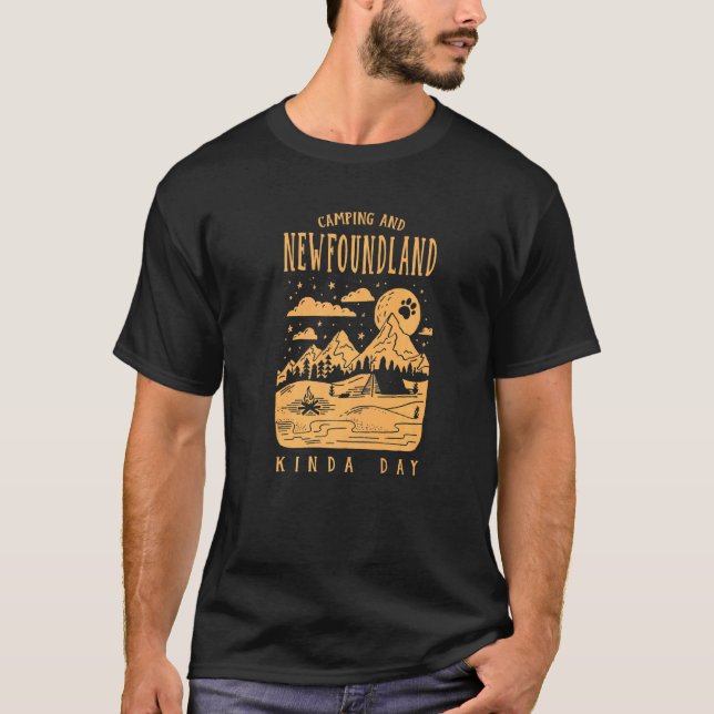 Camiseta Camping Y Newfie En Terranova (Anverso)