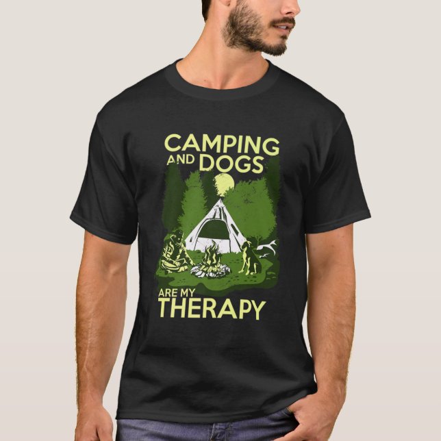 Camiseta Camping Y Perros Son Mi Terapia (Anverso)