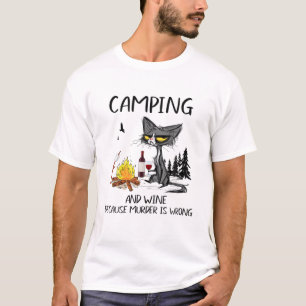 Camiseta Camping Y Vino Porque El Asesinato Está Mal - Gra