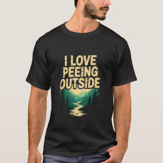 Camiseta Campingista Me Encanta Orinar Fuera Bosque Diverti