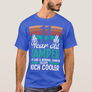 Camiseta Campista de 11 años explorando camping cumpleaños