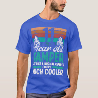 Camiseta Campista de 11 años explorando camping cumpleaños