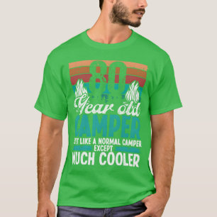 Camiseta Campista de 80 años explorando camping cumpleaños
