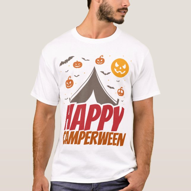 Camiseta Campista de Halloween Camping al aire libre (Anverso)
