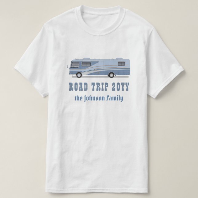 Camiseta Campista del motorhome del nombre rv de las (Diseño del anverso)