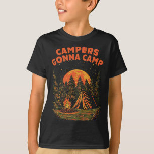 Camiseta Campistas Van a Acampar Vacaciones de Verano Viaje