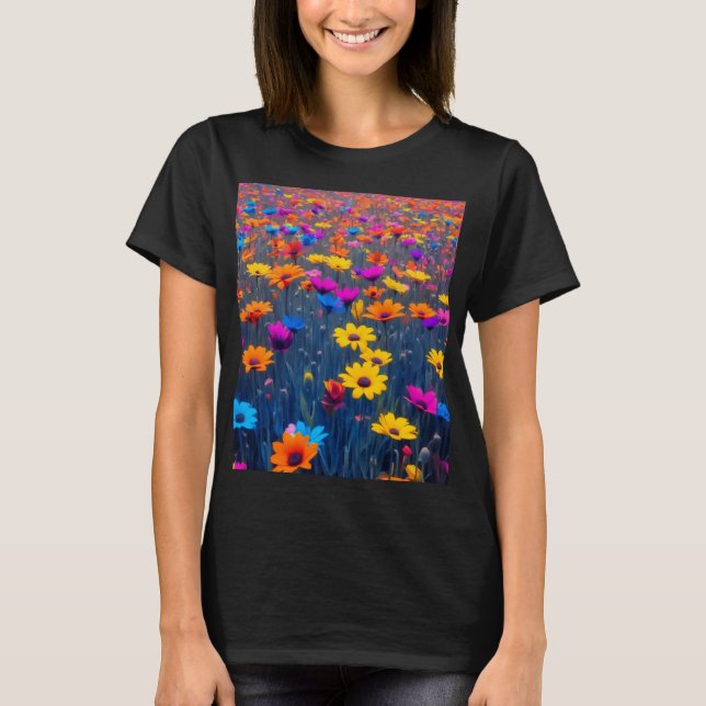 Camiseta Campo Colorido De Flores (Anverso)