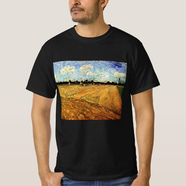 Camiseta Campo comprimido (los Furrows) de Vincent van Gogh (Anverso)