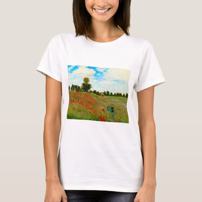 Camiseta Campo de amapola mejorado por Claude Monet (Anverso)