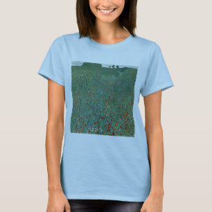 Camiseta Campo de amapola por Gustav Klimt, Art Nouveau vin