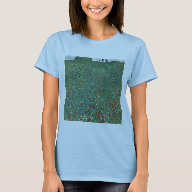 Camiseta Campo de amapola por Gustav Klimt, Art Nouveau vin (Anverso)