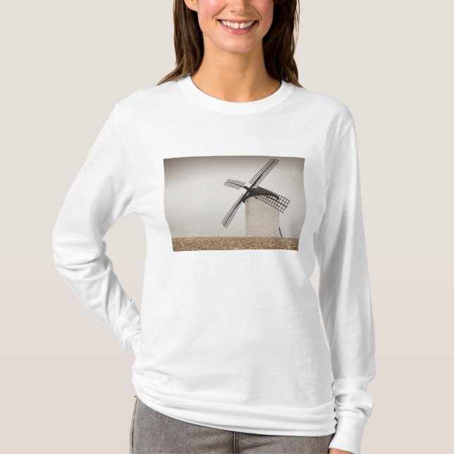 Camiseta Campo de Criptana, antiguos molinos de viento de L (Anverso)