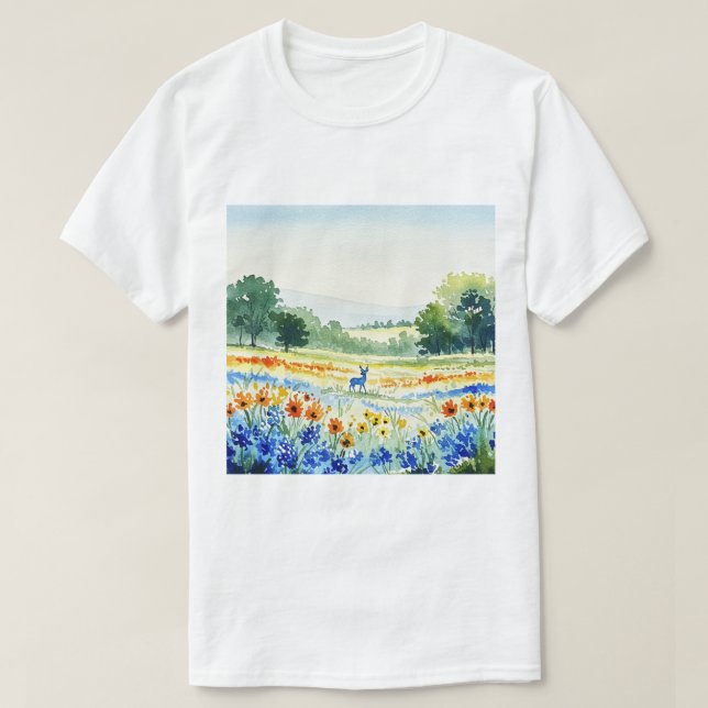 Camiseta Campo de flores (Diseño del anverso)