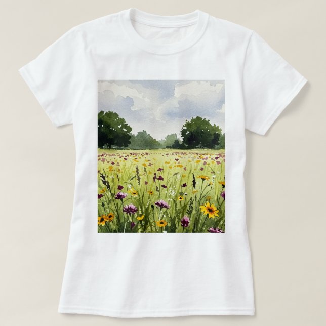 Camiseta Campo de flores (Diseño del anverso)
