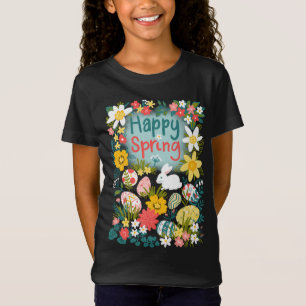 Camiseta Campo de flores de caza de huevos de primavera fel