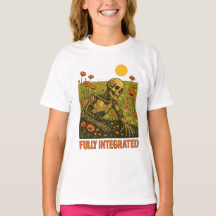 Camiseta Campo de flores de naturaleza robótica
