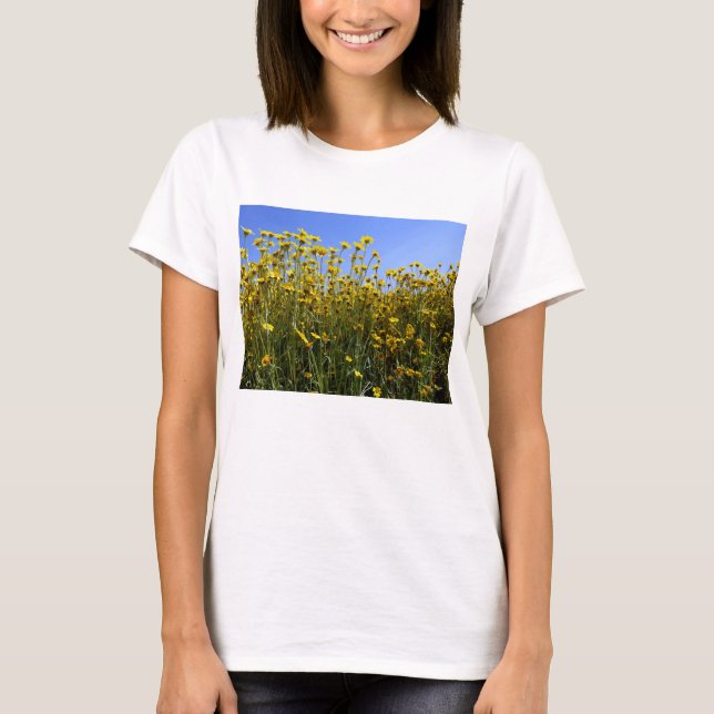 Camiseta Campo de flores silvestres amarillas (Anverso)