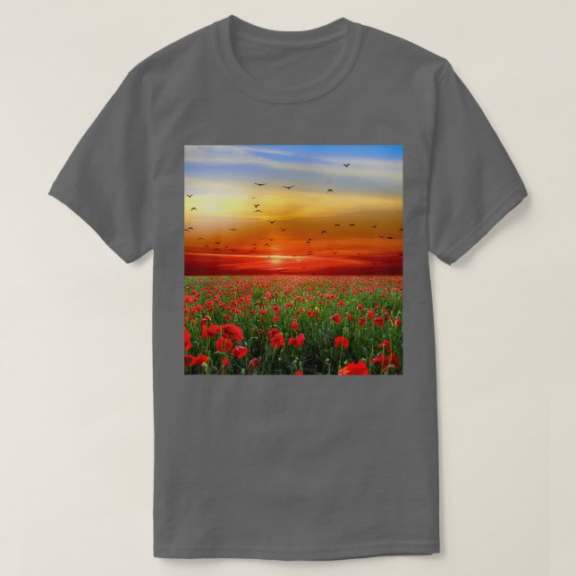 Camiseta Campo de flores Sunrise y Sunset Flower Landsca (Diseño del anverso)