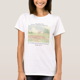 Camiseta Campo de Flores Versículo Bíblico Cristiano
