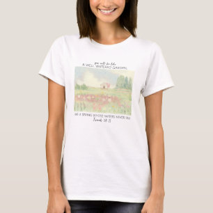 Camiseta Campo de Flores Versículo Bíblico Cristiano