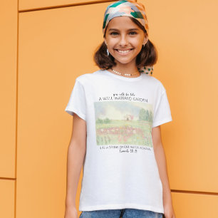 Camiseta Campo de Flores Versículo Bíblico Cristiano