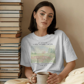 Camiseta Campo de Flores Versículo Bíblico Cristiano